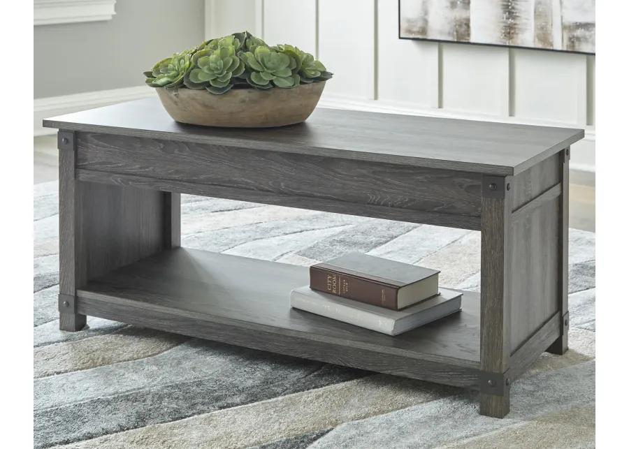 FREEDAN LIFT-TOP COFFEE TABLE GRAYISH BROWN SIGNATURE DESIGN