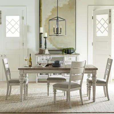 Heartland 5-Piece Antique White Rectangular Dining Table Set