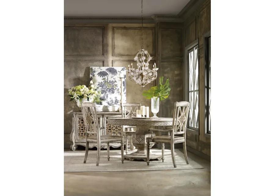 CHATELET ROUND DINING TABLE WITH ONE 20 INCH LEAF