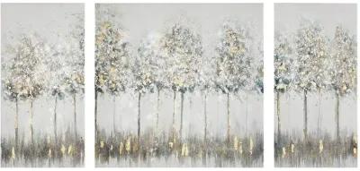 Olliix Madison Park Blue/White Winter Glaze Heavy Textured Canvas with Glitter Embellishment 2-Piece Set