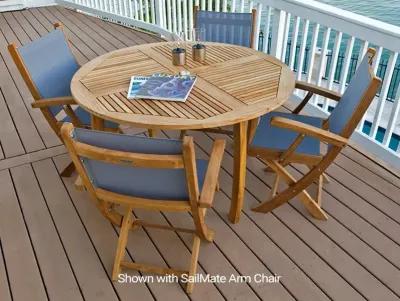 Royal Teak 50 Inch Round Outdoor Stationary Dolphin Dining Table