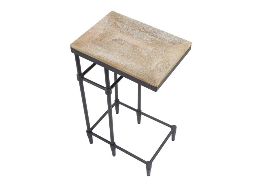 FENWAY SOLID WOOD SQUARE END TABLE IN PICKLED MANGO