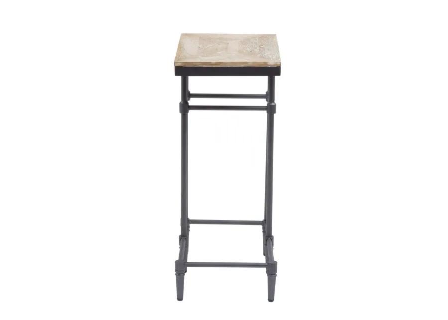 FENWAY SOLID WOOD SQUARE END TABLE IN PICKLED MANGO