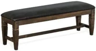 Sunny Designs Homestead Tobacco Leaf Bench with Cushioned Seat