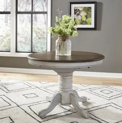 Liberty Furniture Carolina Crossing White Pedestal Casual Dining Table