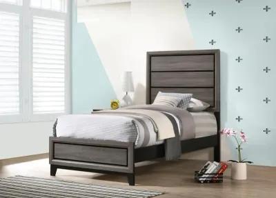 Coaster Watson Wood Twin Panel Bed Grey Oak