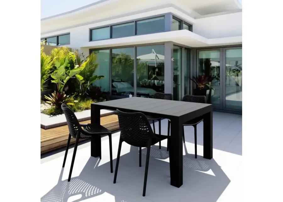 AIR EXTENSION DINING SET 5-PC BLACK