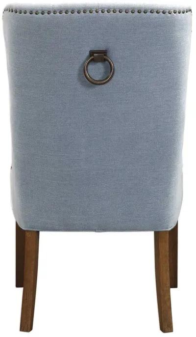 RIONI LIGHT SLATE BLUE WING CHAIR