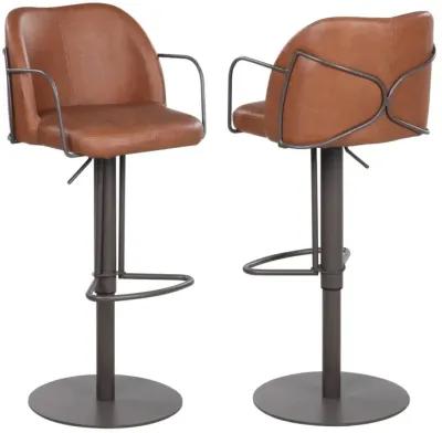 Chintaly Brown Modern Pneumatic-Adjustable Stool