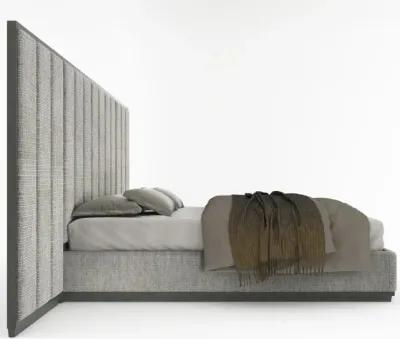 Casa Inspirata Colonna Wall California King Bed in Argento Medium Grey Wood Finish