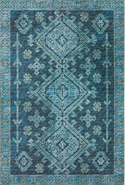 Dalyn Tribal Diamond Pattern Brisbane 5'X8' Area Rug in Vibrant Blues