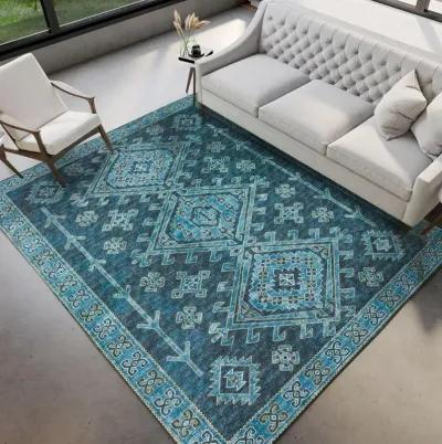 Dalyn Tribal Diamond Pattern Brisbane 5'X8' Area Rug in Vibrant Blues