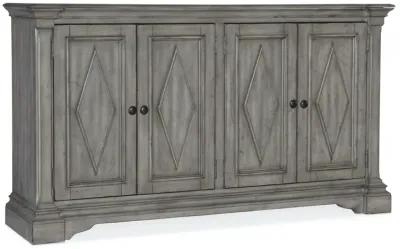 Hooker Furniture Commerce & Market Soft Gray 4-Door TV Stand Cabinet