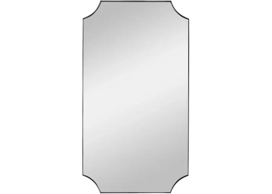 LENNOX POLISHED NICKEL SCALLOPED CORNER MIRROR