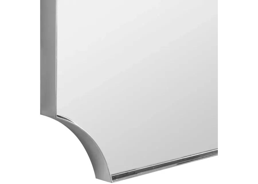 LENNOX POLISHED NICKEL SCALLOPED CORNER MIRROR