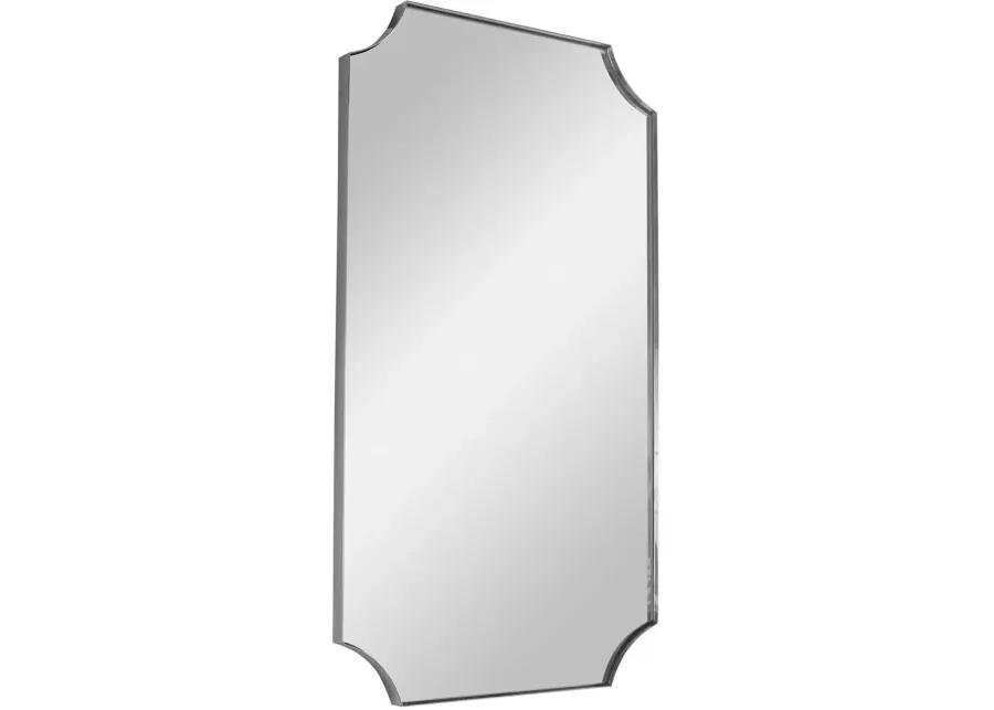 LENNOX POLISHED NICKEL SCALLOPED CORNER MIRROR