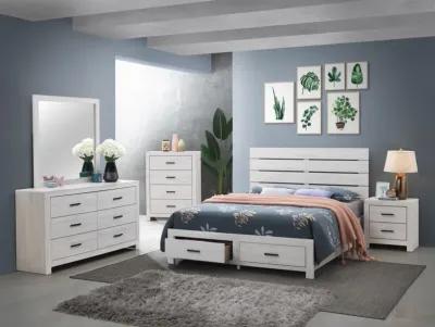 Coaster Brantford Wood King Storage Panel Bed Coastal White