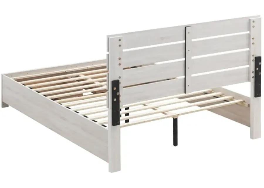 Brantford Wood King Storage Panel Bed Coastal White