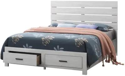 Coaster Brantford Wood King Storage Panel Bed Coastal White