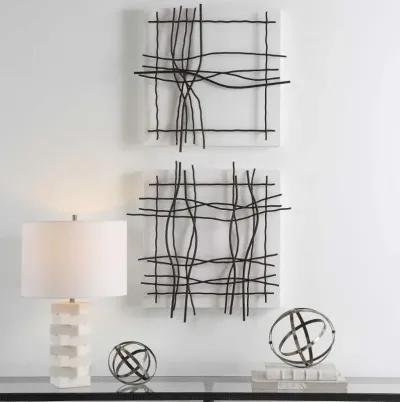 Uttermost Genesis 2-Piece Black/White Wall Art Decor Set