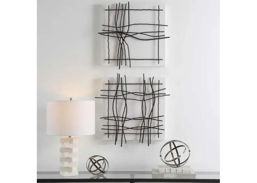 GENESIS 2-PIECE BLACK/WHITE WALL ART DECOR SET