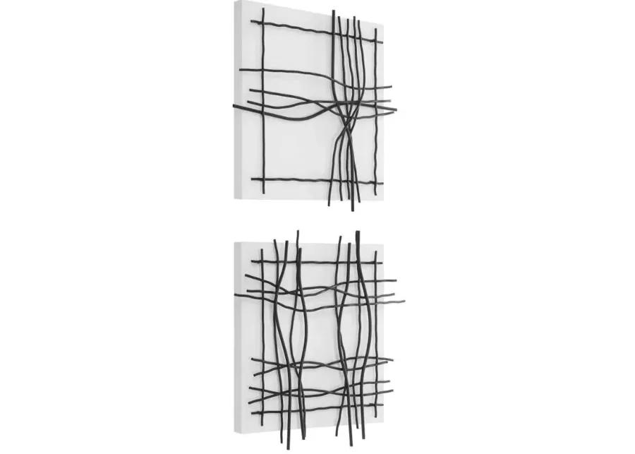 GENESIS 2-PIECE BLACK/WHITE WALL ART DECOR SET