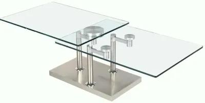 CONTEMPORARY MOTION DUAL GLASS TOP COCKTAIL TABLE