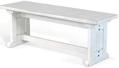 Sunny Designs Bayside Marble White Side Bench