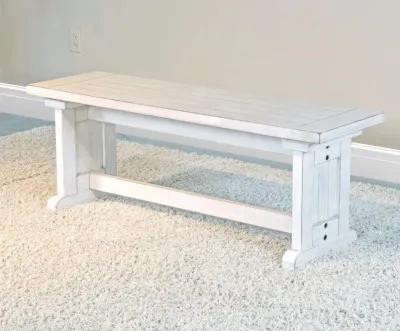 Sunny Designs Bayside Marble White Side Bench