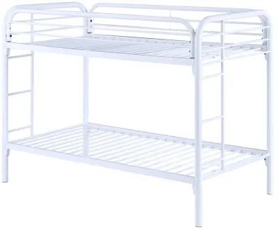 Coaster Morgan Metal Twin Over Twin Bunk Bed White