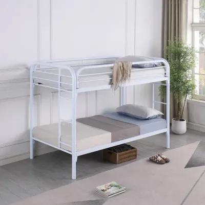 Coaster Morgan Metal Twin Over Twin Bunk Bed White