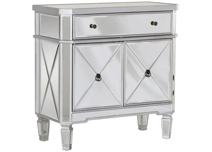 MIRRORED 1 DRAWER 2 DOOR CONSOLE