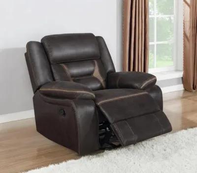 Coaster Greer Upholstered Swivel Glider Recliner Chair Brown