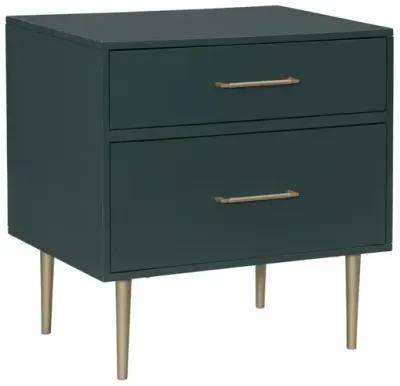 GLORIA 2-DRAWER NIGHTSTAND - DARK GREEN