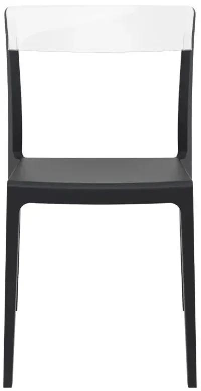 FLASH DINING CHAIR BLACK TRANSPARENT CLEAR