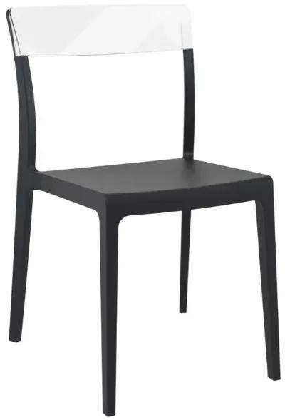 FLASH DINING CHAIR BLACK TRANSPARENT CLEAR