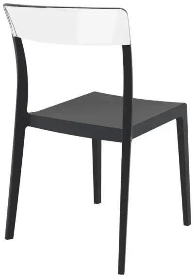 FLASH DINING CHAIR BLACK TRANSPARENT CLEAR