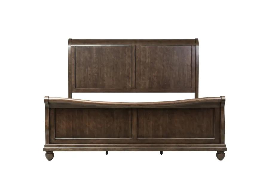 KING SLEIGH BED DRESSER & MIRROR - RUSTIC TRADITIONS