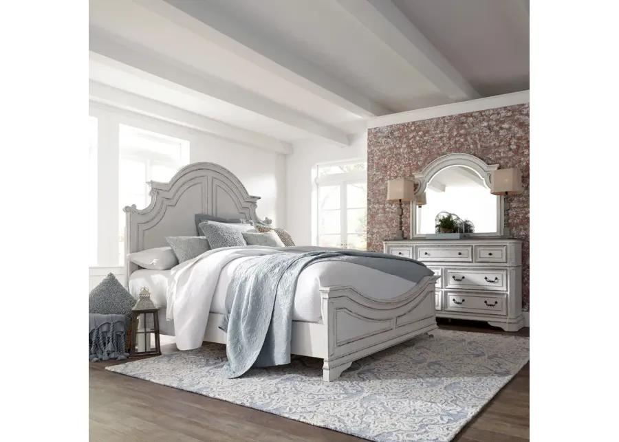 KING CALIFORNIA PANEL BED DRESSER & MIRROR - MAGNOLIA MANOR