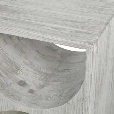 Uttermost Hans Distressed Ivory Side Table