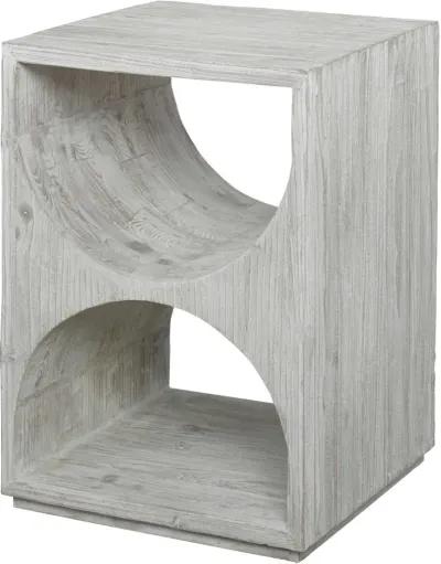 Uttermost Hans Distressed Ivory Side Table