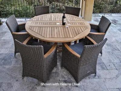 Royal Teak 5 Foot Drop-Leaf Outdoor Round Dining Table