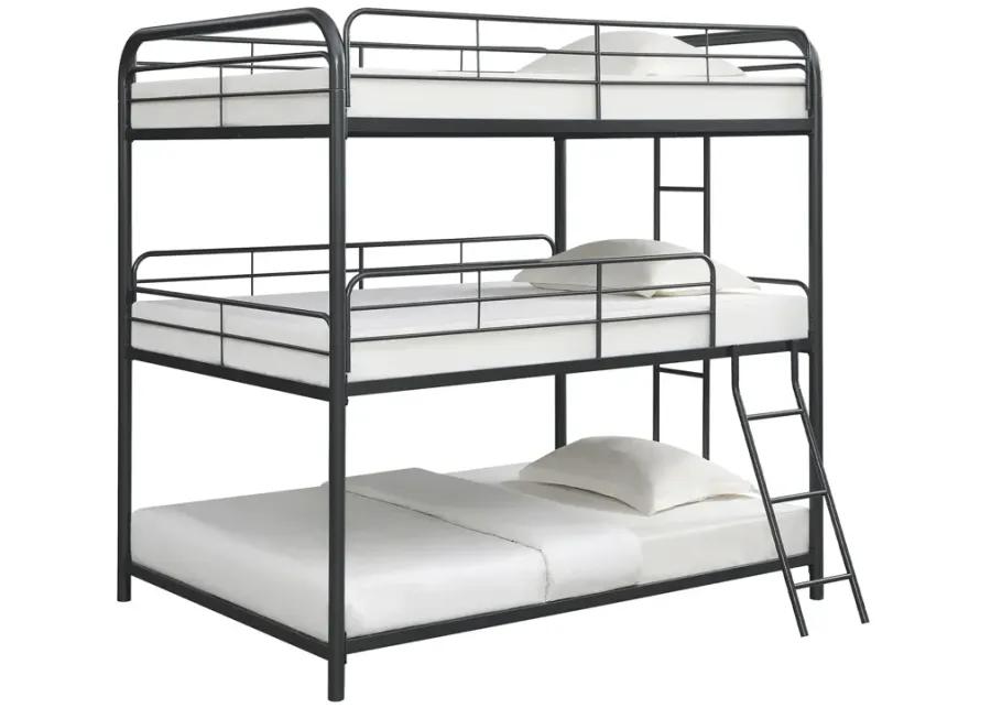 GARNER TRIPLE FULL BUNK BED GUNMENTAL GREY GARNER