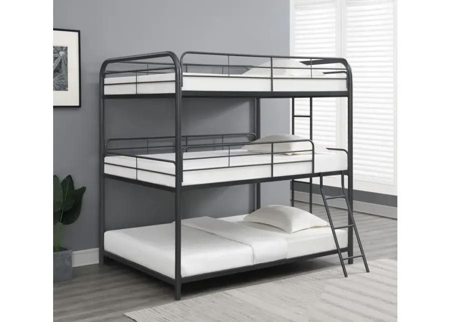 GARNER TRIPLE FULL BUNK BED GUNMENTAL GREY GARNER