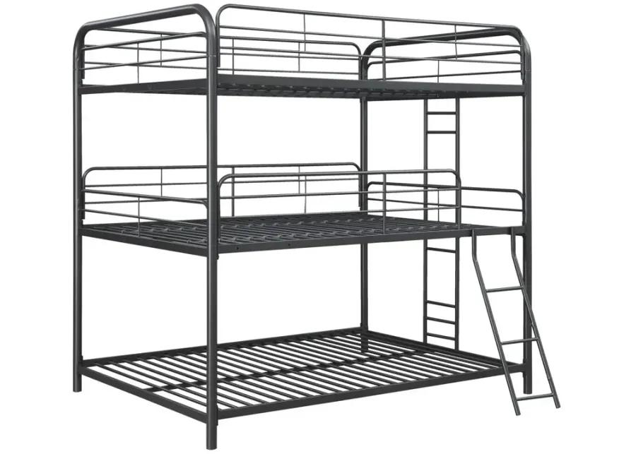 GARNER TRIPLE FULL BUNK BED GUNMENTAL GREY GARNER