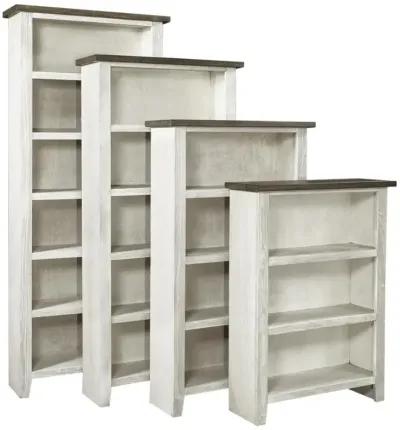 Aspenhome Eastport Drifted White 60 Inch Bookcase with 3 Fixed Shelves