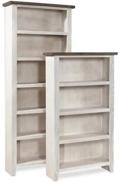 Aspenhome Eastport Drifted White 60 Inch Bookcase with 3 Fixed Shelves