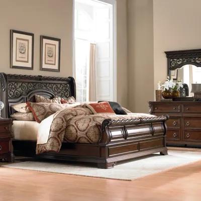 Liberty Furniture Complete California King Set Sleigh Bed, Dresser, Mirror & Chest Arbor Place