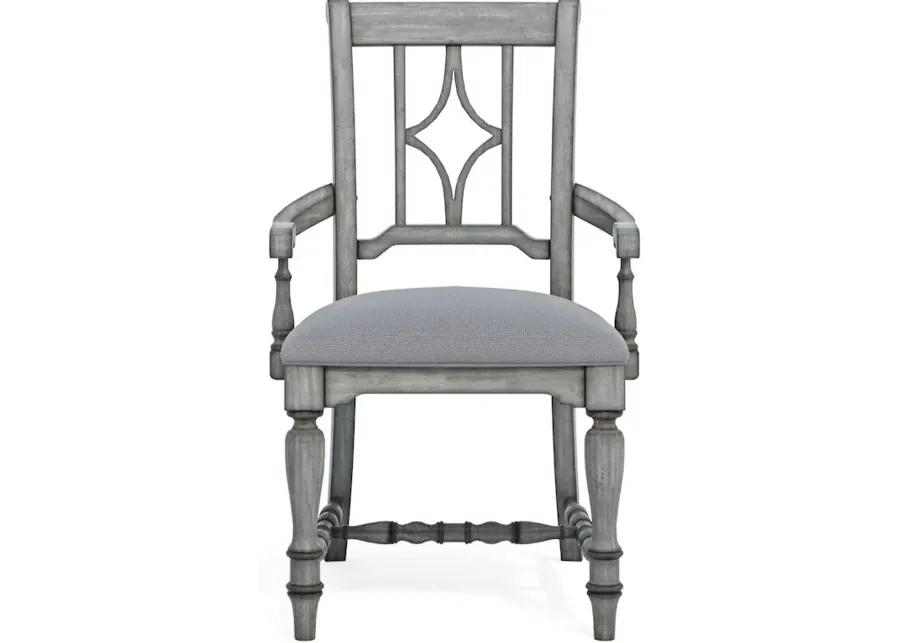 DINING ARM CHAIR W/ UPHOLSTERED SEAT - PLYMOUTH