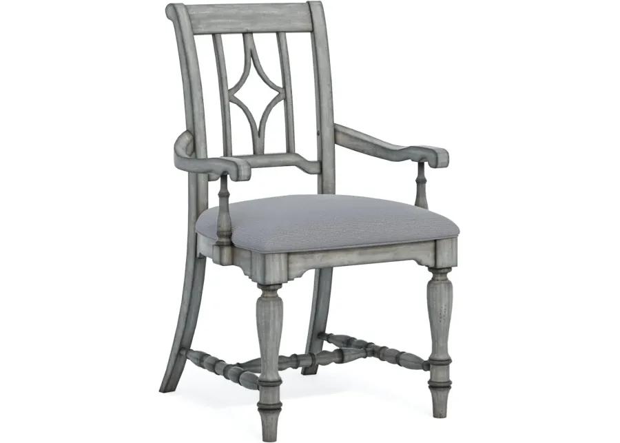 DINING ARM CHAIR W/ UPHOLSTERED SEAT - PLYMOUTH